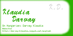 klaudia darvay business card